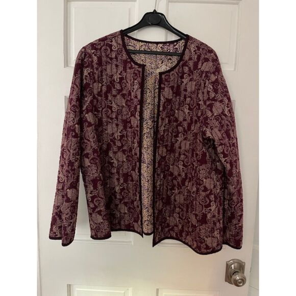 J.Jill Pure Jill reversible quilted chore coat, country/granny/folk, size 2X - Picture 1 of 5